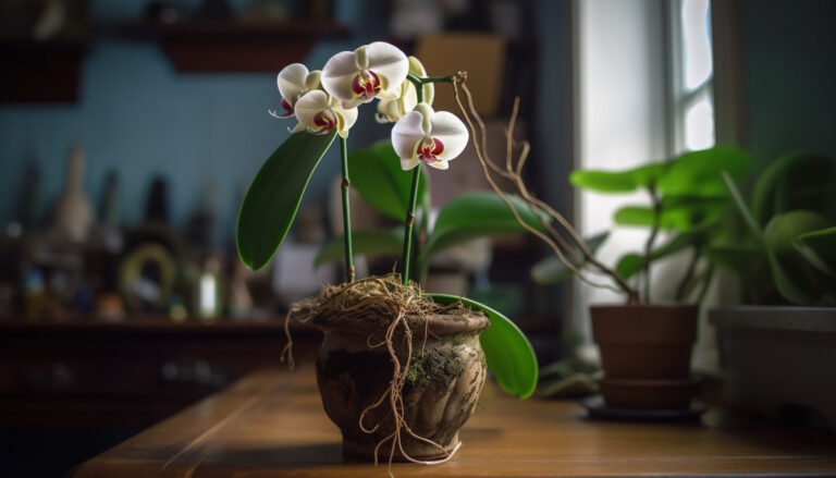 couper les racines d'une orchidée