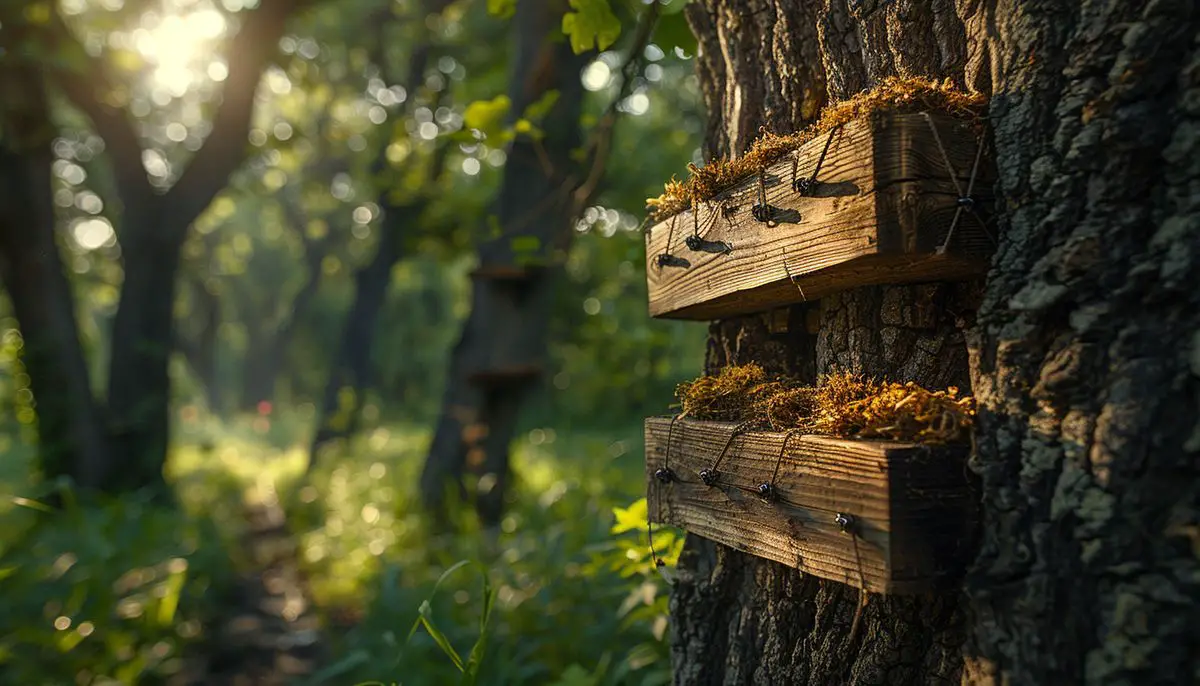 Several trees with traps, showcasing an effective trapping technique.